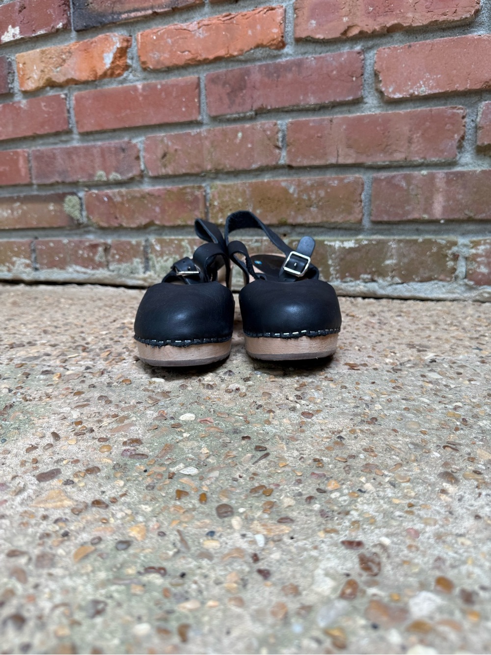 Women’s Black Mary Jane Clog with Buckle Strap